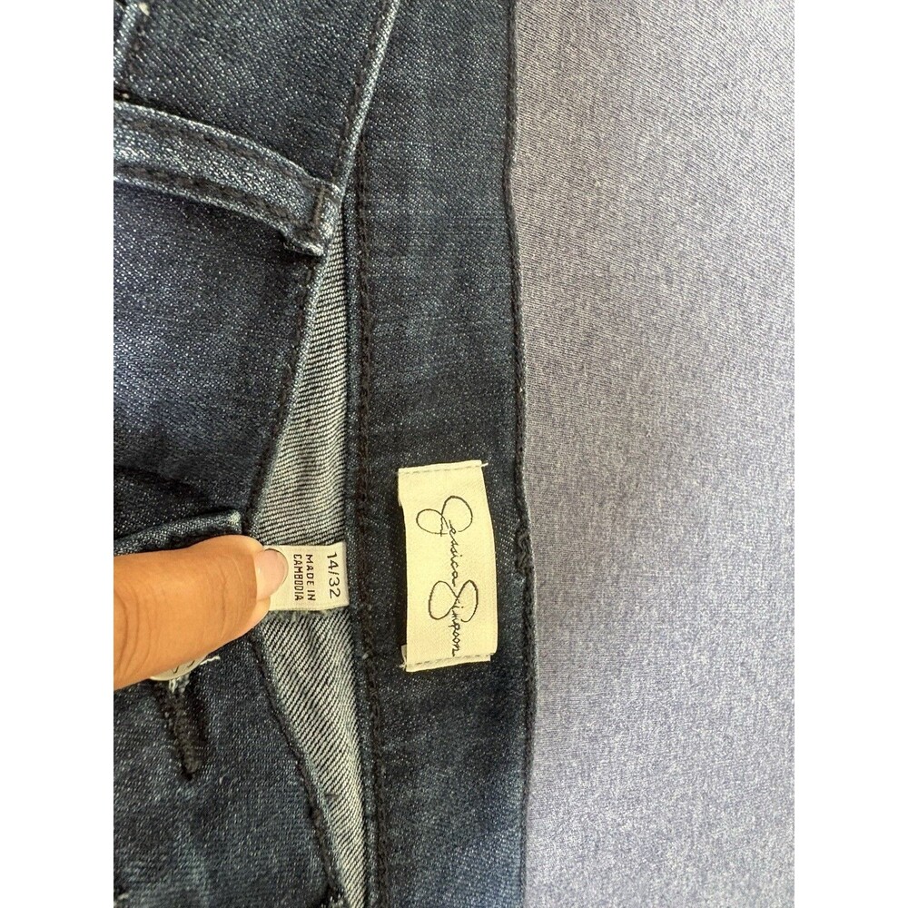 Jessica Simpson Women’s Skinny Jeans Dark Wash Blue Denim Mid Rise 5-Pocket
